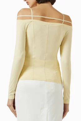 Buy Jacquemus Yellow Le T-shirt Sierra in Cotton Blend For Women