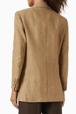 Buy Max Mara Neutral Olimpia Jacket in Linen-canvas For