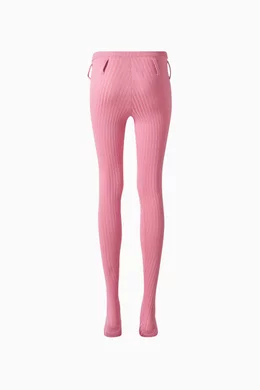 Buy Prada Pink Rib-knit Tights in Cotton For Women Online