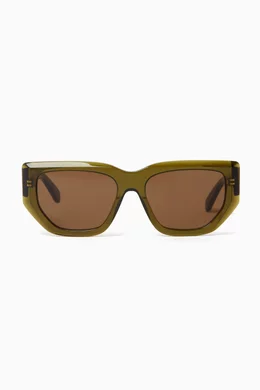 Stella McCartney Green and Black Oversized Geometric Sunglasses Stella McCartney - Green Rectangular Sunglasses - Green  main image 2