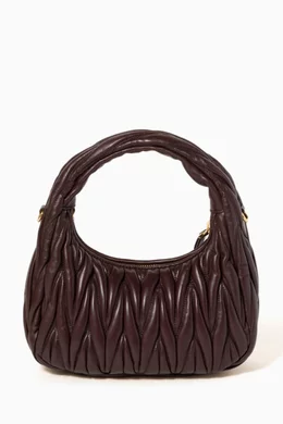 Buy Miu Miu Brown Wander Matelassé Hobo Bag in Nappa leather For