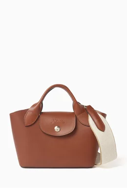 Buy Longchamp Brown XS Épure Tote Bag in Leather For Women Online