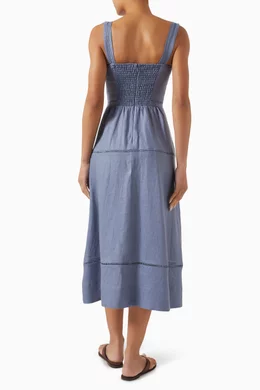 chinese dress ladies The Everett: Polka Dot Linen Midi M main image 1