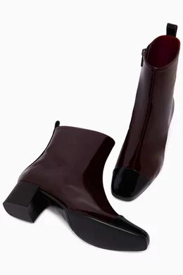 Buy Carel Burgundy Estime 40 Ankle Boots in Patent Leather For