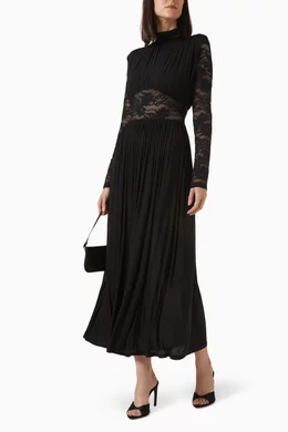 Buy Zimmermann Black Rebellion Draped Dress in Lace & Jersey For Women  Online | Ounass Qatar