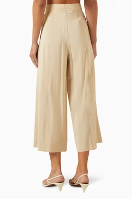 Buy COS Neutral Pleated Culottes in Modal-blend For Women Online