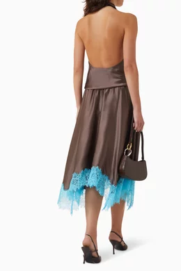 brown lace handkerchief dress Kameron Lace Maxi Dress in Brown main image 0