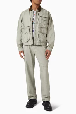 Buy thisisneverthat Grey Utility Field Jacket in Cotton Canvas For