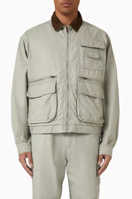Buy thisisneverthat Grey Utility Field Jacket in Cotton Canvas For