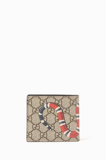 hover state of Beige & Ebony Kingsnake Print GG Wallet