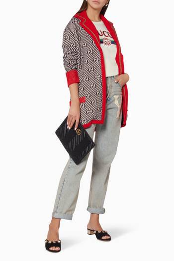 hover state of Chevron Quilted GG Marmont Pouch 