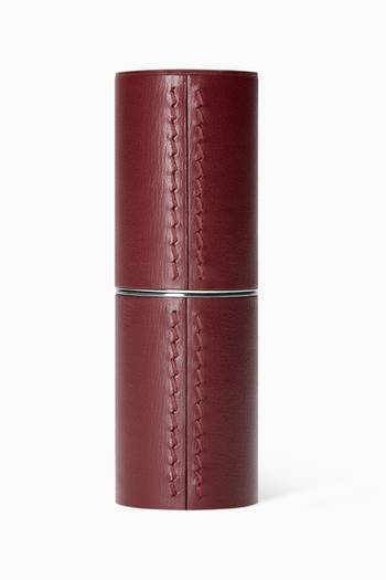 hover state of Chocolate Refillable Fine Leather Lipstick Case 