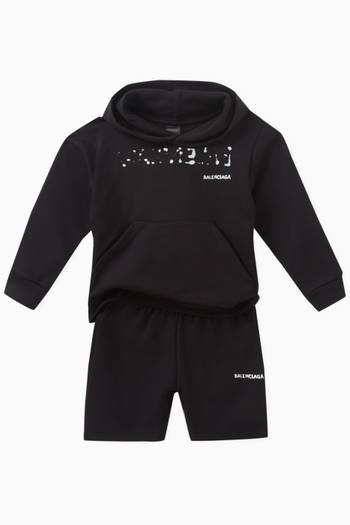 hover state of Hand Drawn Balenciaga Jogging Shorts in Curly Fleece