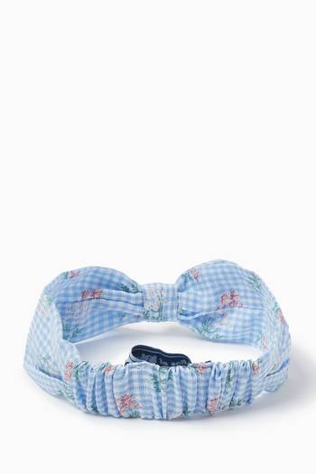 hover state of Gingham-print Headband in Cotton