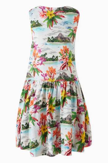 hover state of Candece Tropical Islands Print Dress in Cotton