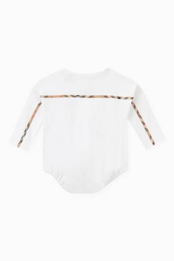 hover state of Check-print Bodysuit in Cotton