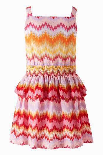 hover state of Zig Zag Dress in Cotton Blend Knit