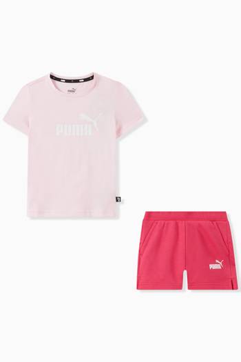 hover state of Logo T-shirt and Shorts Set in Cotton