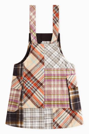 hover state of Blocked Flannel Overalls in Cotton-knit