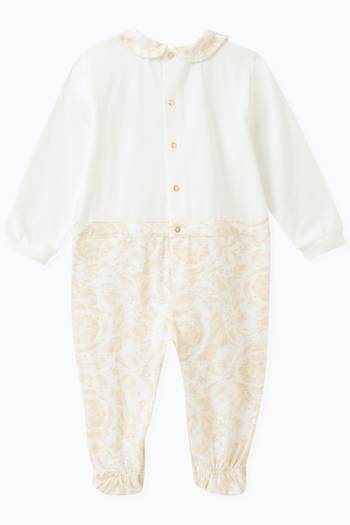 hover state of Barocco-print Sleepsuit in Stretch Cotton