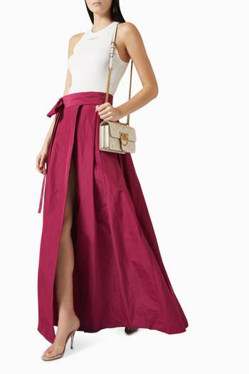 hover state of Belted Maxi Skirt in Taffeta