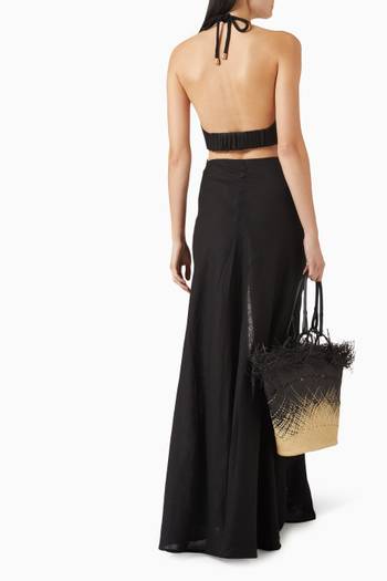hover state of Ibiza Halter Top in Linen-blend