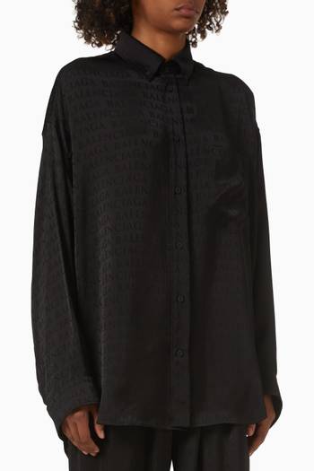 Type Fade Cocoon Shirt in Jacquard Viscose