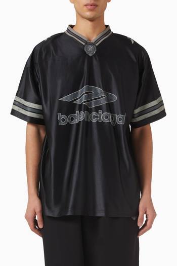 3B Football V-neck T-shirt in Shiny Jersey