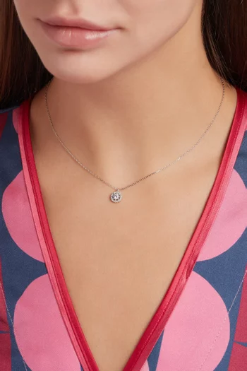 Silver Crystal-Embellished Pendant Necklace  