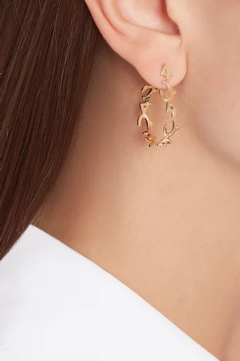 Hob/Love Hoop Earrings in 18kt Yellow Gold 