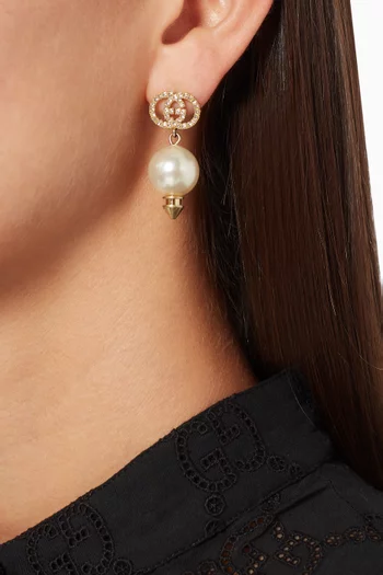 Interlocking G Pearl Earrings 