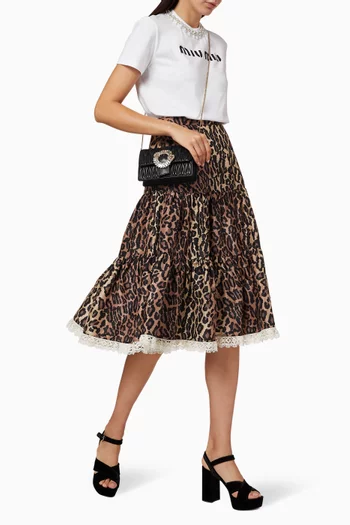 Leopard Print Tiered Skirt    