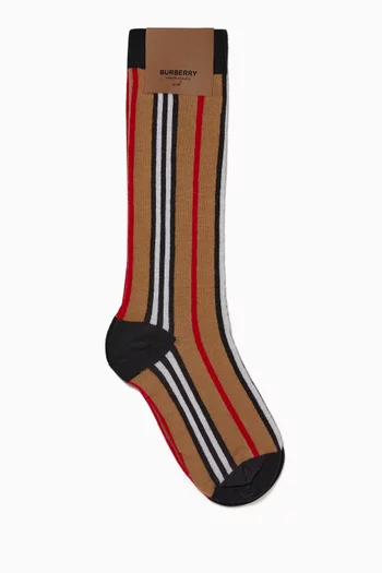 Icon Stripe Cotton Blend Socks  