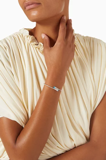 Cleo Diamond & Chalcedony Slip-on Bracelet in 18kt White Gold      
