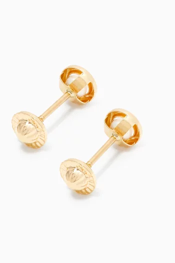 Pearl Stud Earrings in 18kt Yellow Gold   