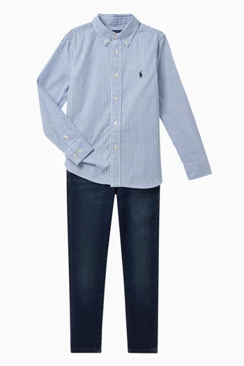 Slim-Fit Striped Oxford Shirt       