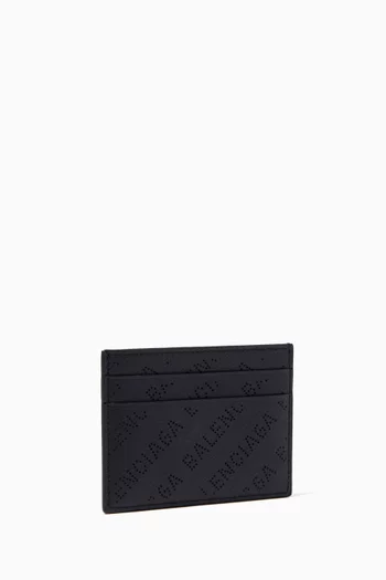 Cash Cardholder in Logo-perforated Grained Calfskin    