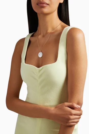 Disc Pendant Mother of Pearl Necklace in 18kt Yellow Gold  