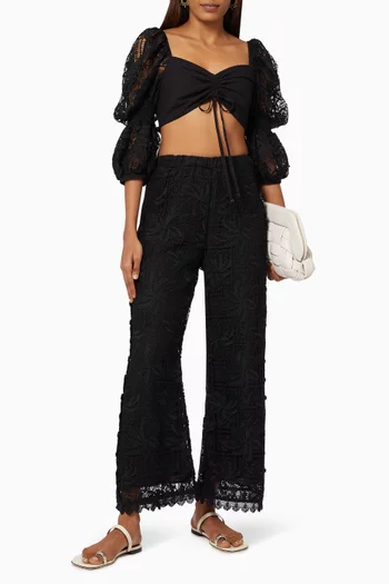 Coquillage Pants in Embroidered Lace