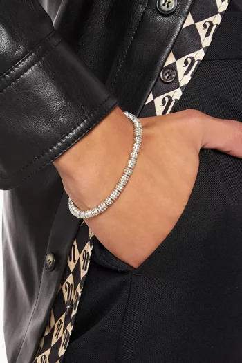Pyramid Bead Bracelet in Sterling Silver      