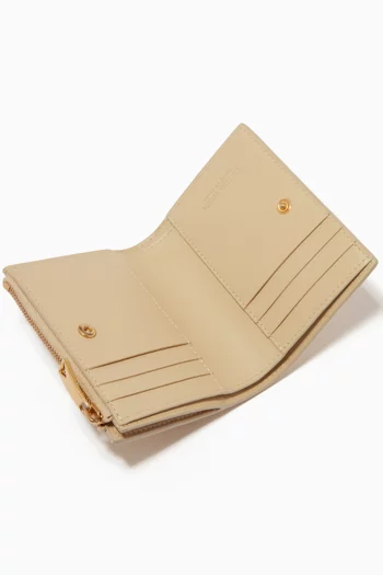 Bi-fold Zip Wallet in Intrecciato Nappa   