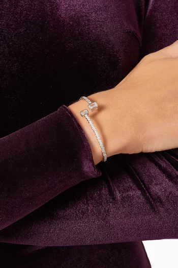 Bypassing Pavé Bangle in Rhodium-plated Brass
