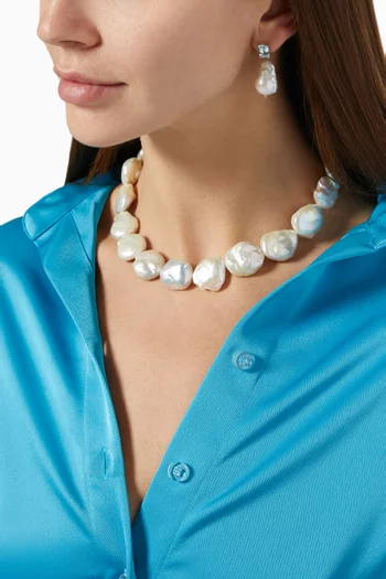 Baroque Pearl Strand Necklace in 14kt Yellow Gold 
