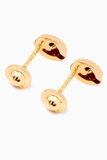 Circle Diamond Stud Earrings in 18kt Yellow Gold          