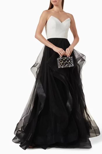 Bustier Strapless Gown in Tulle