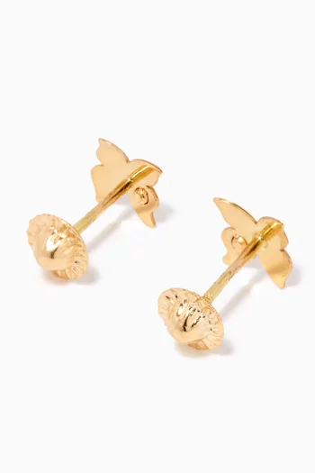 Butterfly Diamond Stud Earrings in 18kt Yellow Gold   
