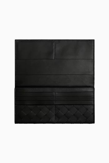 Long Wallet in Intrecciato Leather 