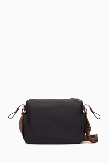 Fendi Logo Diaper Bag in Leather & Nylon