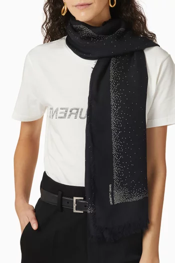 Large Dotted Square Scarf in Modal & Cashmere