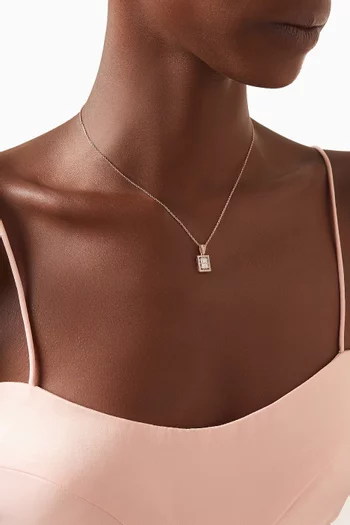 Rectangular Crystal Pendant Necklace in Sterling Silver